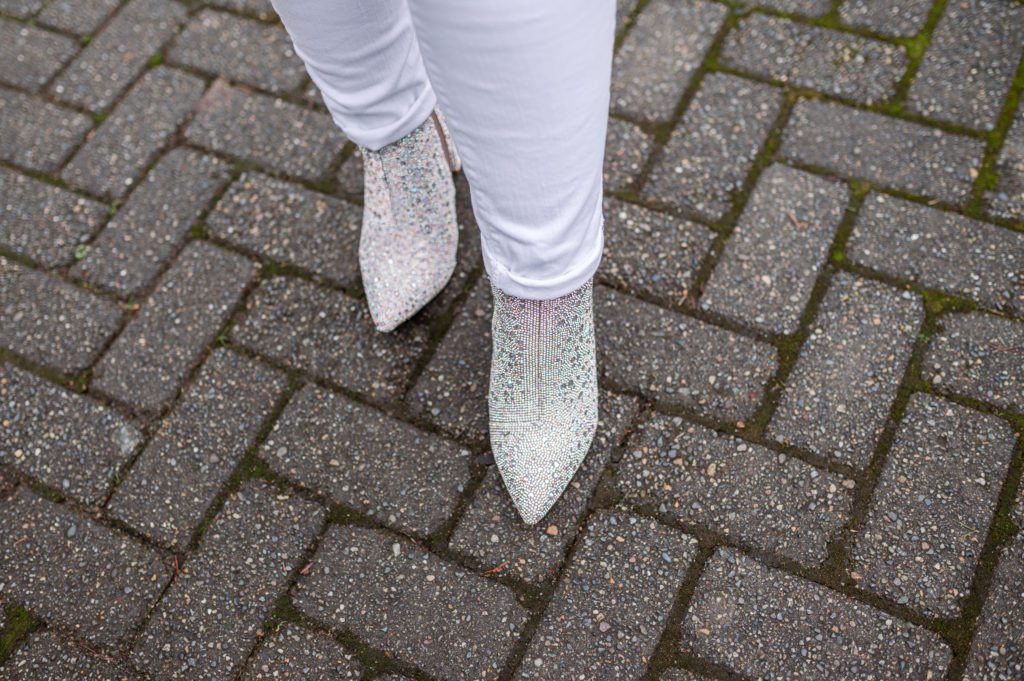 Sparkle boots on bride to be