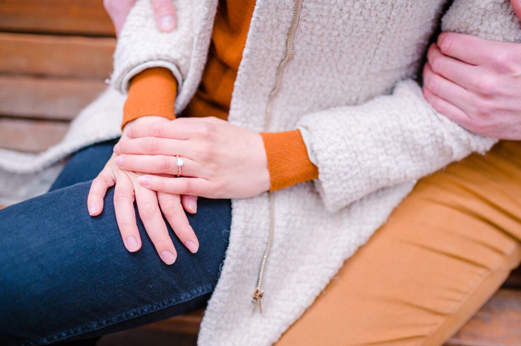 Engagement ring on woman's hand