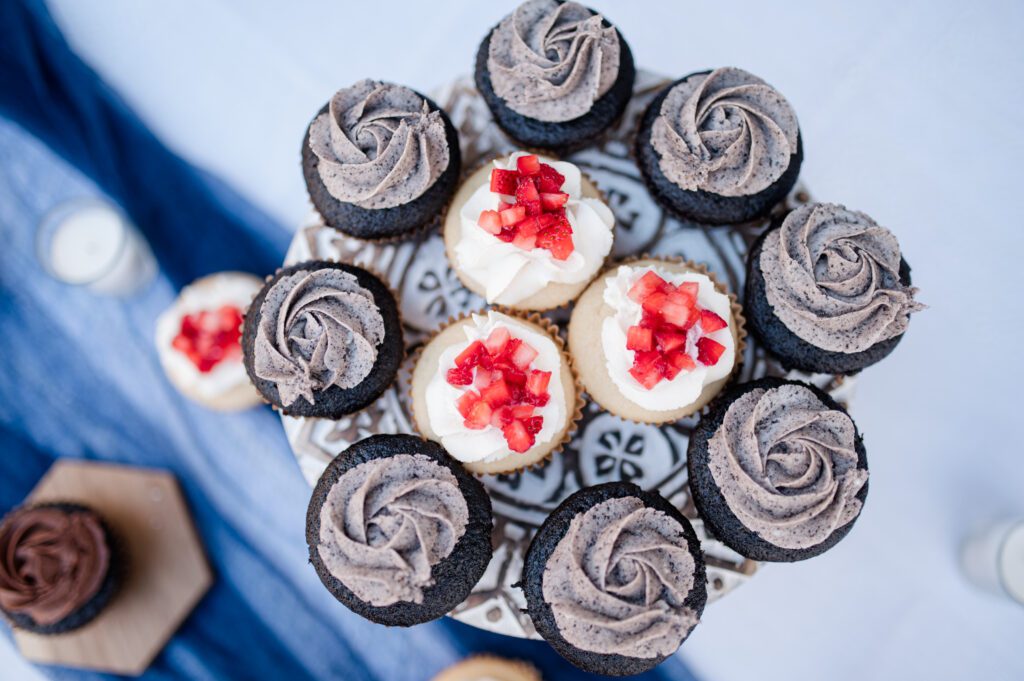 Homemade cupcakes at a wedding in Oregon